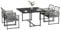 Outsunny - Mesa de comedor y 4 sillas con respaldo plegable, bandeja de cristal templado, color gris
