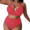 YOGALULU Badeanzug RüSchen Damen Bikini Mit Langem Oberteil Badeanzug Mit Arm Und Bein Badeanzug Mit Langem Bein Bikini Angebote Badeanzug 40F Sport Bikini GrüN