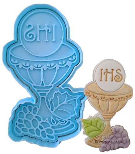Tagliabiscotti.it - Calice prima Comunione - Cookies Cutter - Formina Stampo per decorazione biscotti in pasta di zucchero - 10cm x 6cm, CMN-S-02-10