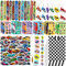 HEMYTAP 598Pcs Race Car Party Favors Birthday Supplies Include Goodie Bags, Slap Bracelets, Keychains, Make a Race Car Stickers and Vinyl Stickers for Kids Race Car Pinata Filler Stuffer Decorations