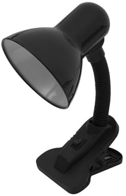 Levitantes Flexo negro con pinza, bombilla E27, base flexible y orientable, dimensiones 26x11,5x12 cm, ideal para escritorios y lectura.