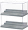 Winter Shore Graue Acryl Vitrine mit 3 Ebenen (2er-Set) - Durchsichtige Kleine Vitrine für Minifiguren, Bausteinmodelle & Brick-Action-Figuren - Stapelbarer Staubdichter Schaukasten mit Noppenplatten