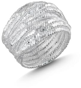 Cassini | Wickelring aus 925er Sterling Silber, massiv und breit, Damen Ring 3RAF60