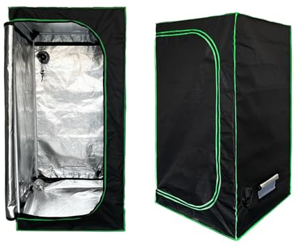 Mucola Zimmergewächshaus 60x60x120cm Growschrank Indoor Growtent Growzelt Zuchtzelte Zuchtschrank Pflanzenzucht Ganzjährige Pflanze, Lichtdicht und Wasserdicht
