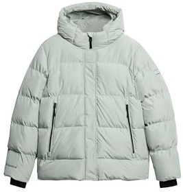 Superdry Damen Mittellange Sport-Steppjacke mit Kapuze