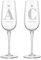 Colorfamily Set di 2 Calici Flute da Champagne Personalizzati con Incisione Iniziali e Data, Regalo Matrimonio Anniversario per Coppia