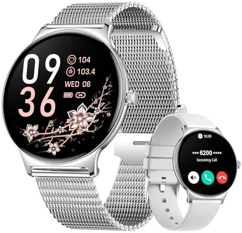 SIEMORL Smart Watch for Women,1.43 Fitness Tracker with Call & Voice Assistant,Heart Rate & SpO2 Monitor,Sleep Tracker, 100+ Sports Modes Step Counter, IP68 Waterproof Compatible with Android iOS