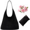 MASHANGGOU Wildledertasche, Slouch-Tasche für Damen, große Slouch-Tasche, Retro, Damen, Wildleder-Handtasche, Schultertasche für Arbeit, Einkaufen, Schule, Alltag (schwarz)