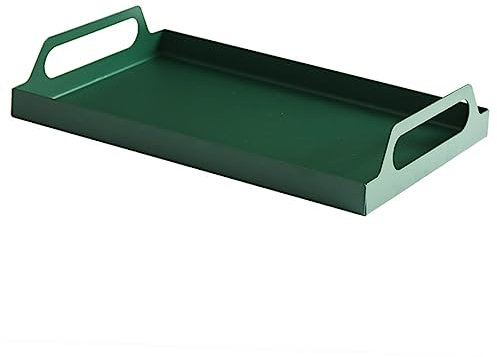 Alipis Bandeja Metálica Rectangular Grande con Asas Bandeja Resistente De Hierro para Servir Comida Cenas y Banquetes para Navidad y Eventos