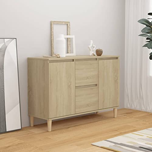 Myheimly Sideboard mit 2 Schubladen 2 Türen Kommode Anrichte Schrank Beistellschrank Mehrzweckschrank 103,5x35x70cm Holzwerkstoff Sonoma Eiche
