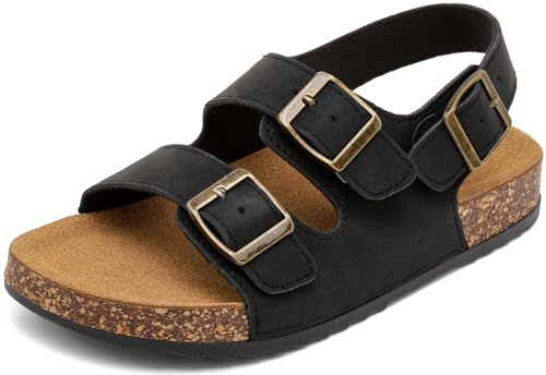 zaxunai Mules Femme Sandales,Homme Antidérapantes Sabots Été Plates En Liège Sandales,Mode Réglables Boucles Plateforme Chaussons Pantoufles de plage 40EU