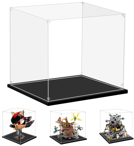 PIPART Display Case for Lego 10309 10281 76261 10266 75352 10370 77000, 9.84x9.84x9.84inch(25x25x25cm), ONLY Display Case, Lego Model NOT Included