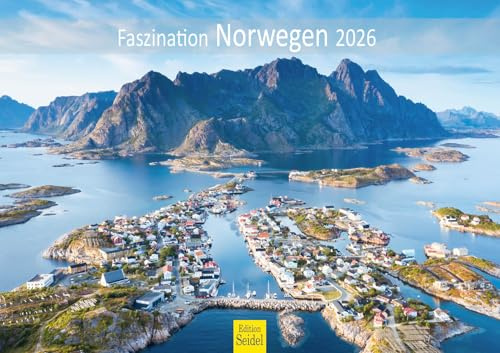 Edition Seidel Premium Kalender Faszination Norwegen 2026 Format DIN A3 Wandkalender Skandinavien Oslo Trondheim Bergen Gletscher Küstenfjorde Nordlichter Polarlichter