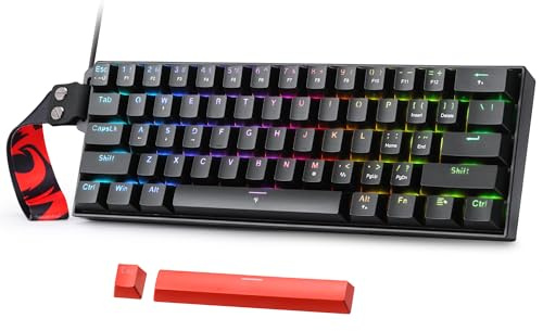 Redragon K617 HE Wired Hall-Effect Rapid Trigger Magnetic Gaming Keyboard | 8K Polling Adjustable Actuation, 61 Keys Design for More Room to Aim, Swap-Ready Socket for Mod, RGB Pro Software Supported