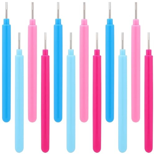 Asyduey 12-Teiliges Papier-Quilling-Werkzeug-Set mit Schlitzen, Rollen-Curling-Quilling-Nadelstift, Papier-Quilling-Stift, Volumen-Curling-Stift