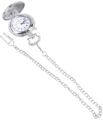 BESTonZON Vintage Taschenuhr Herren mit Silberner Legierung Kreative Lokomotive Form Einfache Zeitablesung als Dekoratives Geschenk