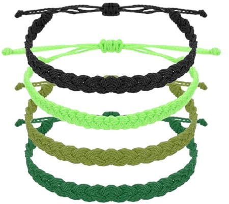 sourcing map Braided Rope Bracelet, Adjustable Woven String Bracelets Summer Beach Ankle Handmade String