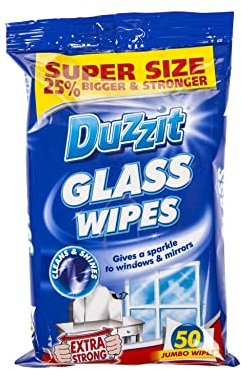 DUZZIT GLASS WIPES PACK OF 50