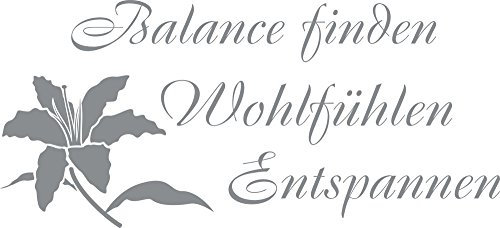 GRAZDesign Wandtattoo Bad Sprüche Balance Finden Wandaufkleber Bad Deko - 110x50cm / 074 Mittelgrau