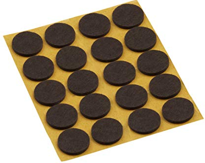 Metafranc Filz-Gleiter Ø 35 mm - selbstklebend - braun - 20 Stück - Effektiver Schutz Ihrer Möbel & Stühle / Möbelgleiter-Set für empfindliche Böden / Stuhlgleiter / Bodengleiter / 645236