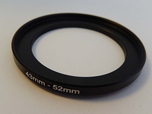 vhbw Step-Up-Ring Adapter von 43 mm auf 52 mm für Kamera Objektiv - Filteradapter, Metall, Schwarz