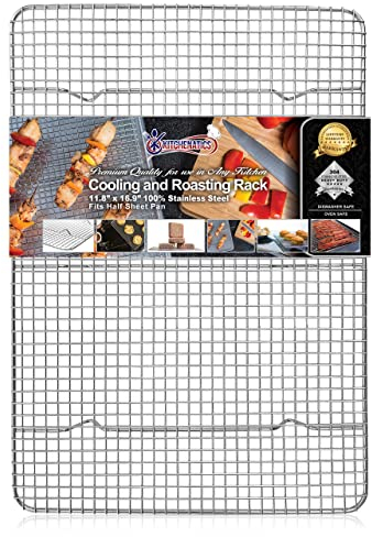 Rejilla Para Enfriar y Hornear de Acero Inoxidable, Parrilla Para Horno Para La Mayoría de Bandejas de Horno - Bandeja Para Galletas y Bizcochos, Utensilios de Repostería - 29,97 x 42,93 CM