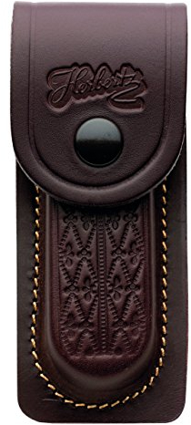 Herbertz Lederetui, braun geprägt, für Heftlänge 13 cm, 2652130 Messer, Grau, M