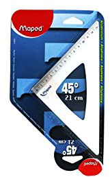 Maped Zeichendreieck, 45ÂGrad Aluminium hypothénuse 21Âcm
