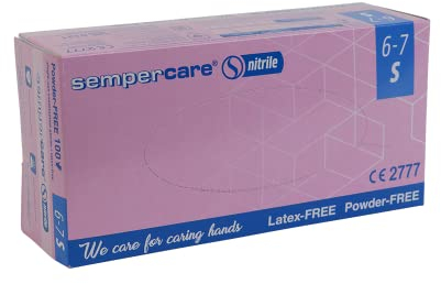Sempermed G826793843 Handschuhe, Nitril, unsteril, puderfrei, Größe S, 100 Stück