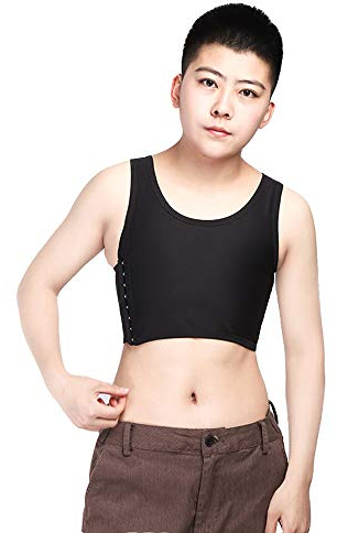 BaronHong Sport BH Brust Binder Atmungsaktives Mesh Korsett Für Tomboy Trans Lesben (schwarz, M)