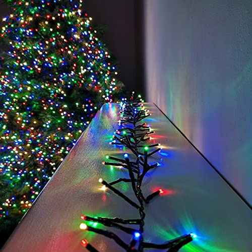 Premier Decorations 480 Multi Action Indoor & Outdoor Christmas Cluster LED Lights with Timer - Multi-Colour Multi Coloured
