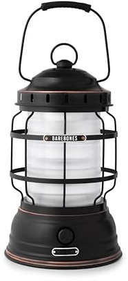 Barebones FOREST LANTERN – Wiederaufladbare Vintage-LED-Laterne mit Dimmbarer Helligkeit – Akkubetriebene Laterne für Outdoor-Abenteuer, Gartenpartys und Notfälle (Antike Bronze)