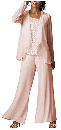 Ensemble de 3 pièces en mousseline de soie pour femme avec corsage en dentelle et mousseline de soie pour mère de la mariée, robes de soirée grande taille