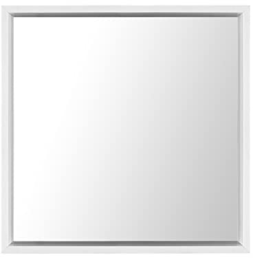 Beliani Espejo de Pared con Marco sintético Blanco Cuadrado 50 x 50 cm Estilo Minimalista Brignoles