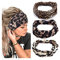 Yean Boho-Yoga-Stirnbänder, breit, elastisch, Leopardenmuster, Turban, modisches Haarband für Frauen und Mädchen, 3 Stück (Leopardendruck)