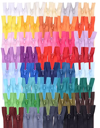 Jajasio Set 80 Reißverschlüsse Sortiert Nicht teilbar, Ersatz Reissverschluss für Hosen, Kleidung und Tasche Reparaturset 30 cm