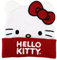 Sanrio Hello Kitty Beanie-Mütze mit großem Gesicht und Schleife, bestickt, für Mädchen, mehrfarbig, Mehrfarbig, Einheitsgröße