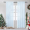 BUHUA Voile Gardinen Vorhang mit Stangendurchzug Transparent Voile Gardinen für Wohnzimmer Schlafzimmer Kinderzimmer Himmelblau, 2er Set 225 x 140cm