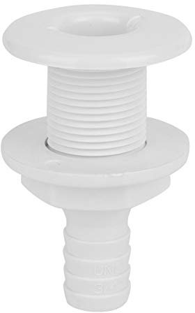 Thru Hull Fitting-Thru-Hull Connector, ABS 3/4in Plastic Marine Thru Hull Exhaust Fittings Boat Drain Outlet Plug (White)