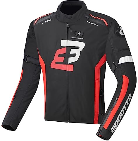 Bogotto GPX wasserdichte Motorrad Textiljacke, schwarz/rot, M