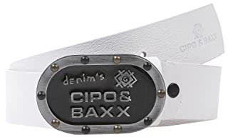 Cipo & Baxx Herren Gürtel Logo-Schließe Leder Belt CG193