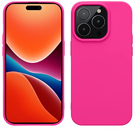 kwmobile Custodia Compatibile con Apple iPhone 14 Pro Cover - Back Case per Caricatore Wireless - Antiurto e Flessibile in Silicone TPU - rosa shocking