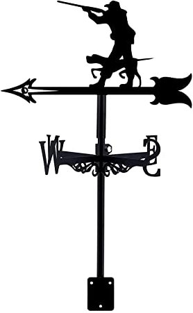 RKYRRKI Metall-Wetterfahne Jagd-Windfahne Edelstahl-Wetterfahne Windrichtungsanzeiger-Kit für Eisendachgarten im Freien Hofdekoration