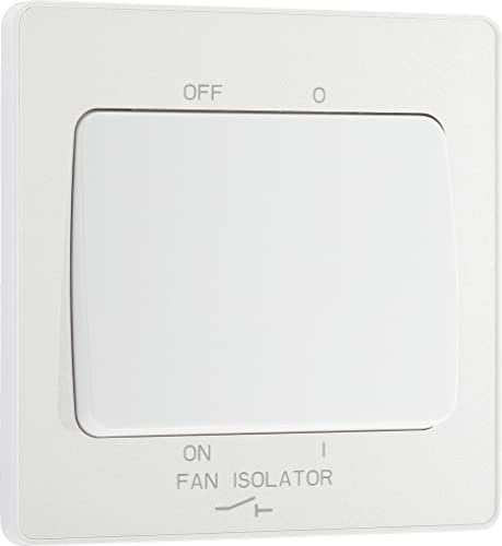 BG Electrical Evolve Fan Isolator Switch, Triple Pole, Wide Rocker