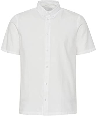 CASUAL FRIDAY CFAnton fil a fil Shirt Herren Kurzarmhemd Herrenhemd Hemd Button-Down-Kragen Unifarben Regular Fit, Größe:XL, Farbe:Snow White (110602)