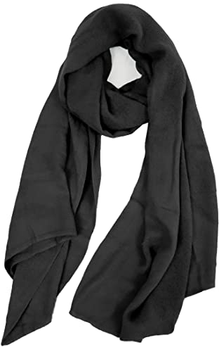 Van Der Rich ® - Schal Pashiminas Tücher Stolen - Damen (Uni-Schwarz)