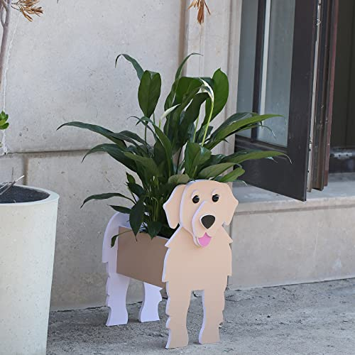 Gochoi Golden Retriever Gifts for Women, Dog Planter Pot Flower Pots for Outdoor Garden Decoration, Plant Container Holder Office Home Decor Small Golden Retriever