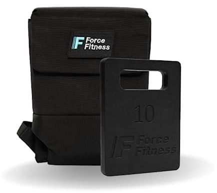 Force Fitness Rucking Sac à dos – Porte-assiettes + poids, Porte-bagages + 10 kg