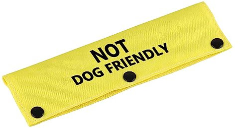 Funny Dog Leash Sleeve Not Dog Friendly Dog Leash Wrap Wrap Alert Hanging ID Patch Tag Pet Birthday Gift (Dog Friendly-YE Sleeve)