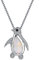 Kaguyo-Silberhalskette für Damen – 925 Sterlingsilber-Halskette mit weißem/blauem Opal-Pinguin-Anhänger und Zirkonia-Pavé für Damen und Mädchen – Freundschafts-Geburtstagsgeschenke (white)